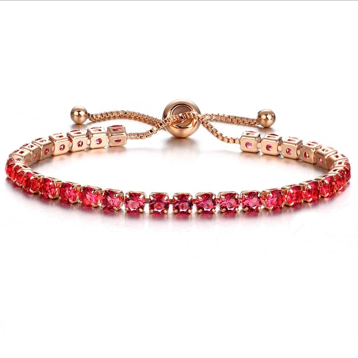Bracelet chaîne tennis zircon 4mm, doré/argenté