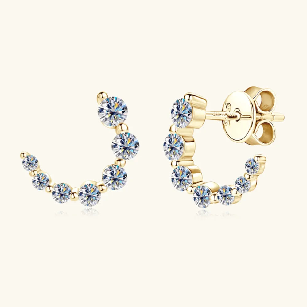 Puces d'oreilles moissanite serties, argent 925