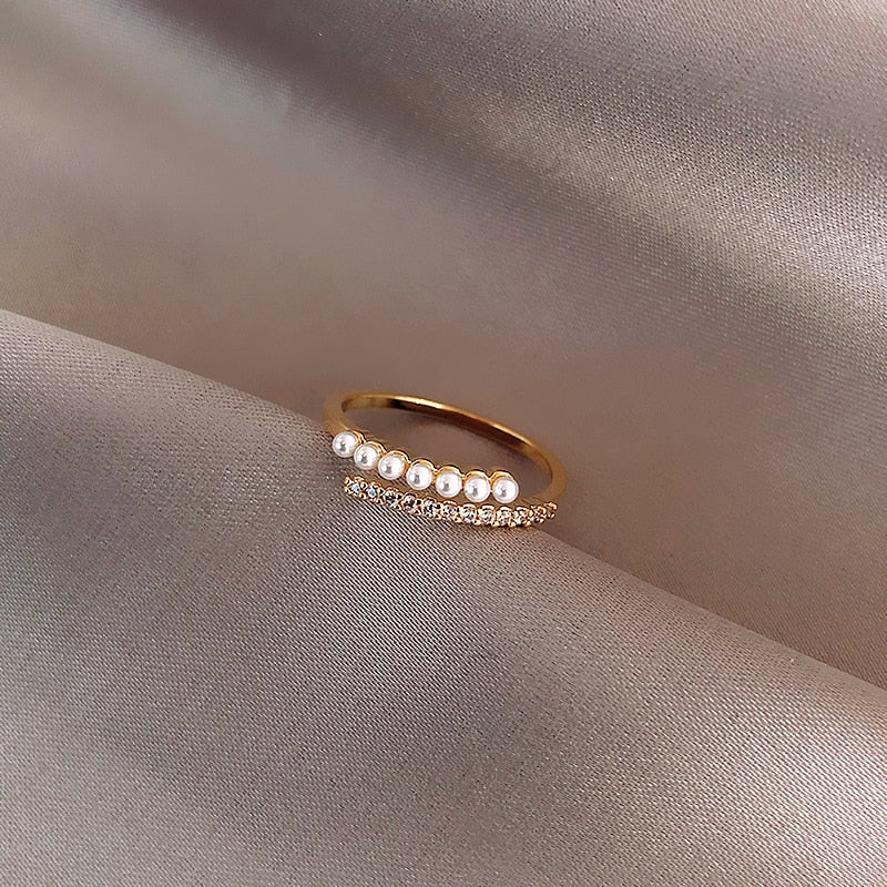 Bague perle baroque, style coréen