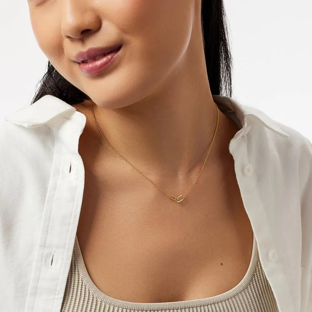 Collier chaîne entrelacée, acier titane