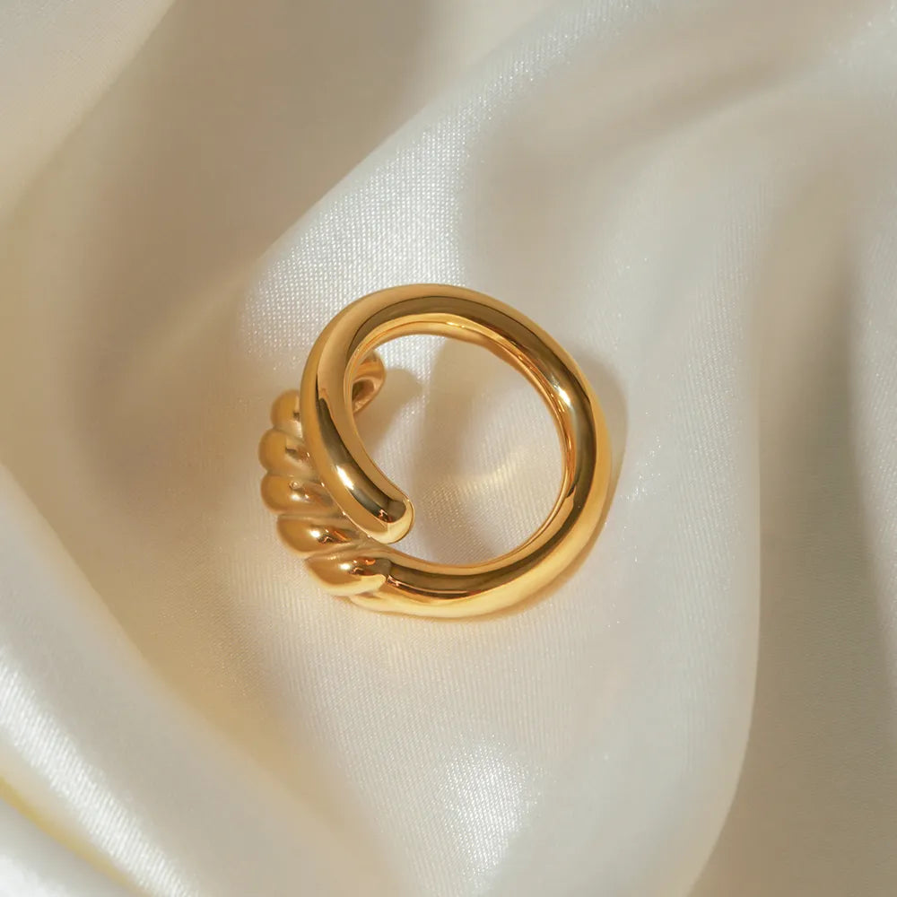 Bague croisée nœud, acier inoxydable