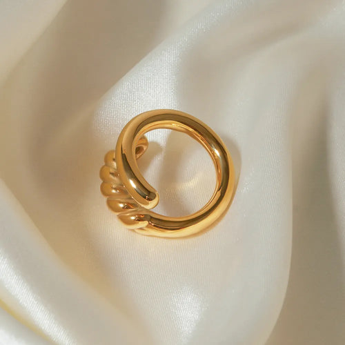 Bague croisée nœud, acier inoxydable