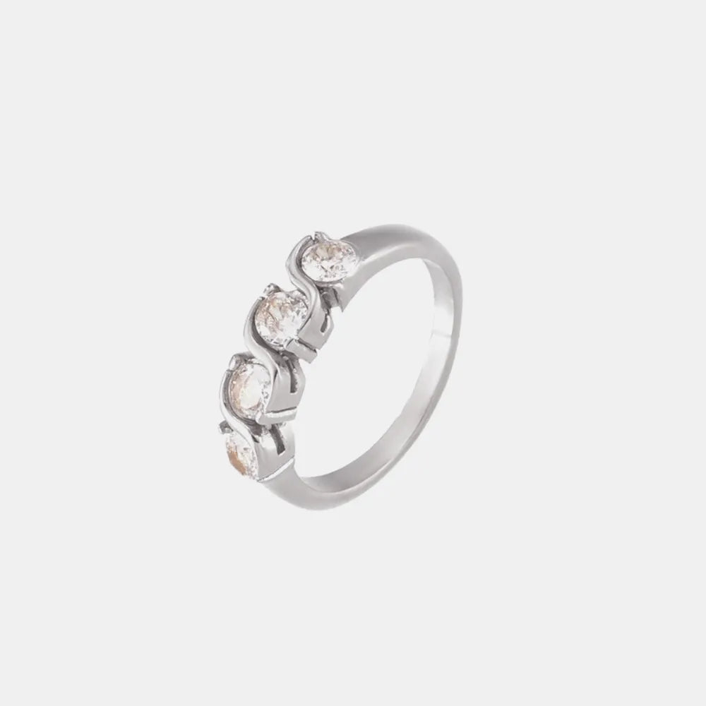 Bague style élégant intemporel, acier inoxydable