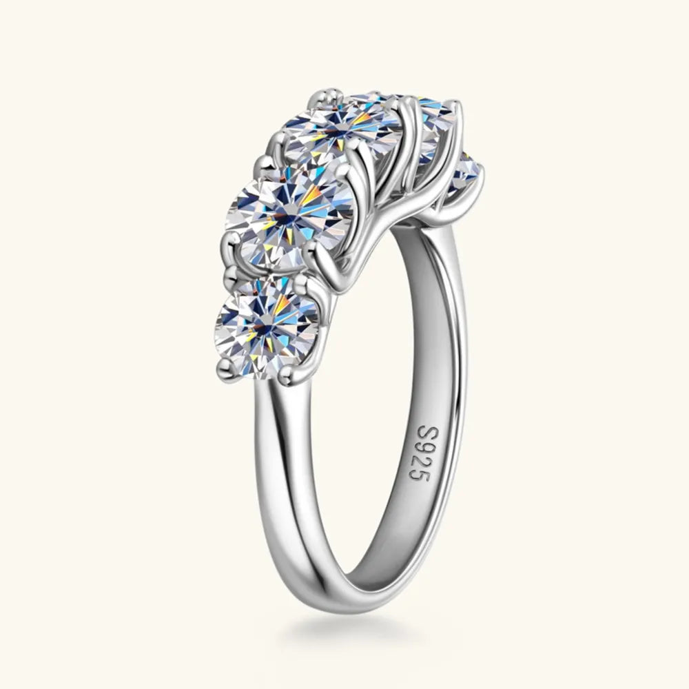Bague moissanite 3,6 carats, argent 925