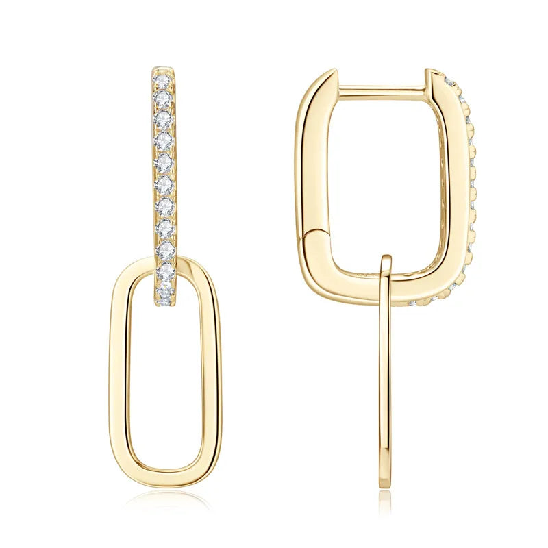 Boucles d'oreilles moissanite, argent massif 925