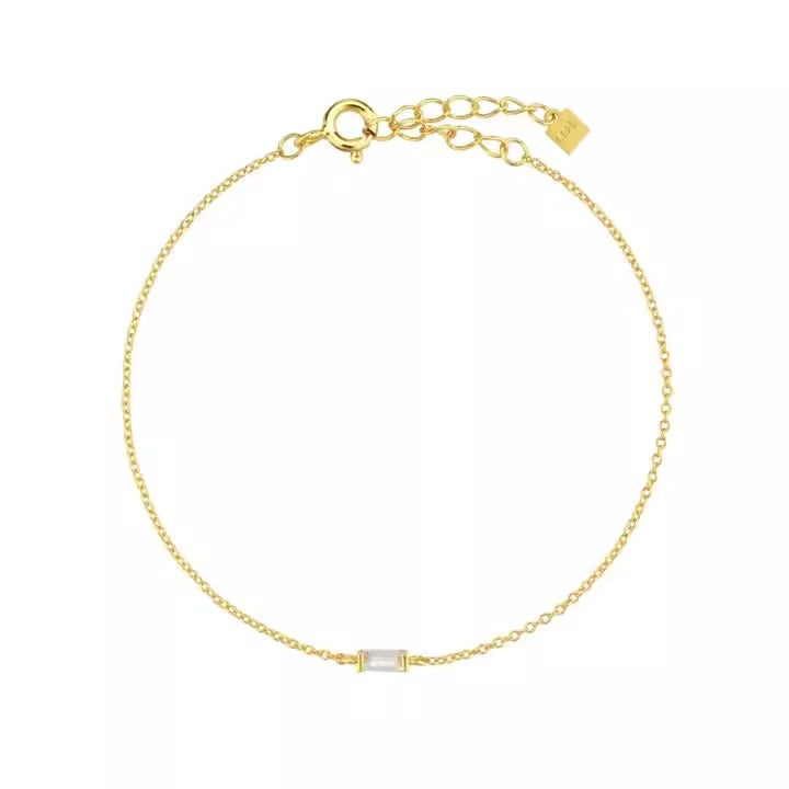 Bracelet ajustable zircon, argent 925