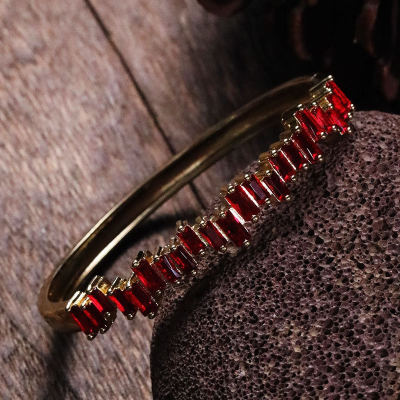 Bracelet zircon scintillant, cuivre