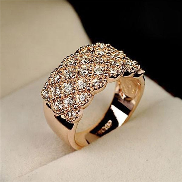 Bague large scintillante bicolore