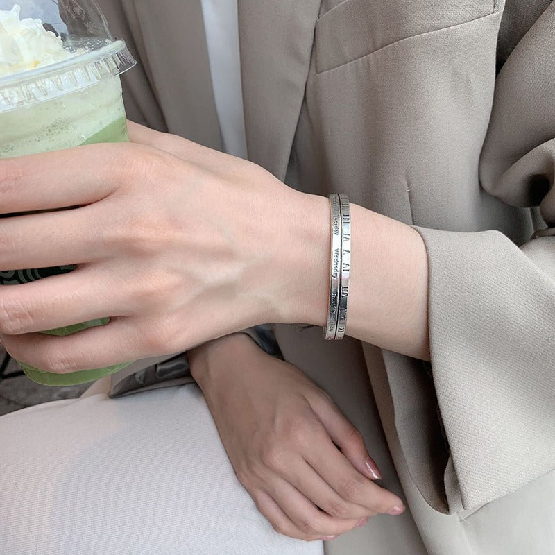 Bracelet frangé cœur rétro, argent 925