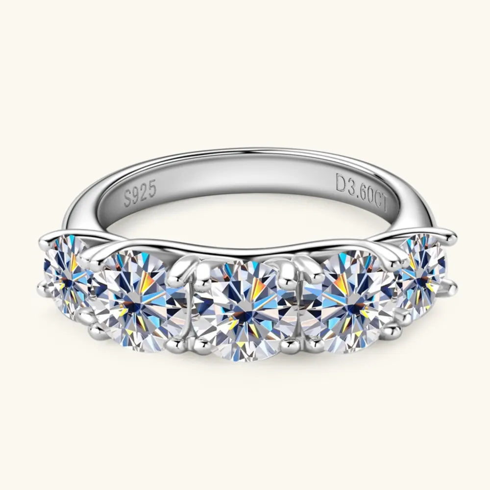 Bague moissanite 3,6 carats, argent 925