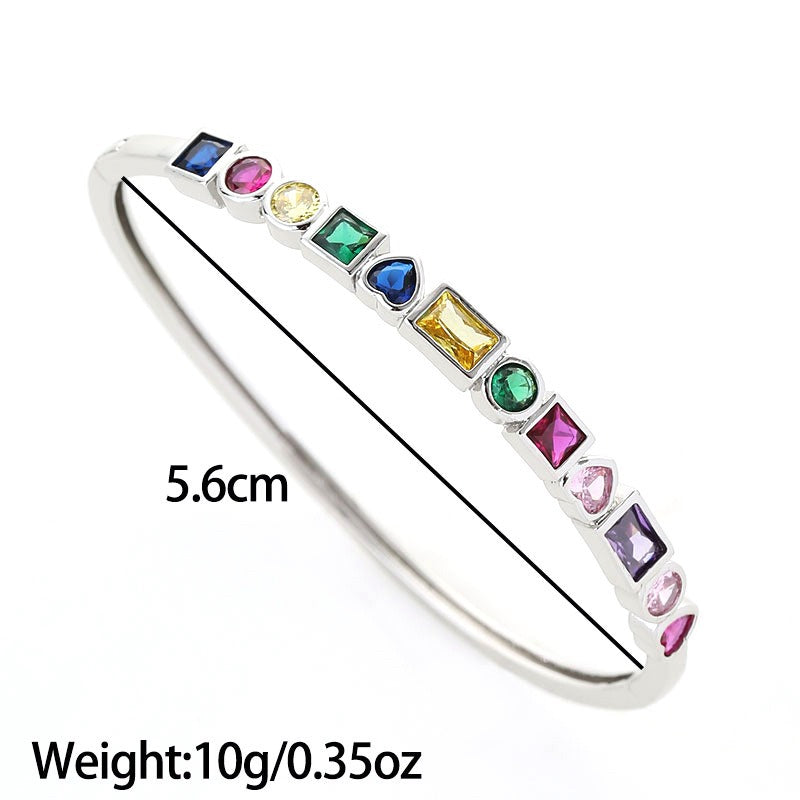 Bracelet cœur géométrique coloré