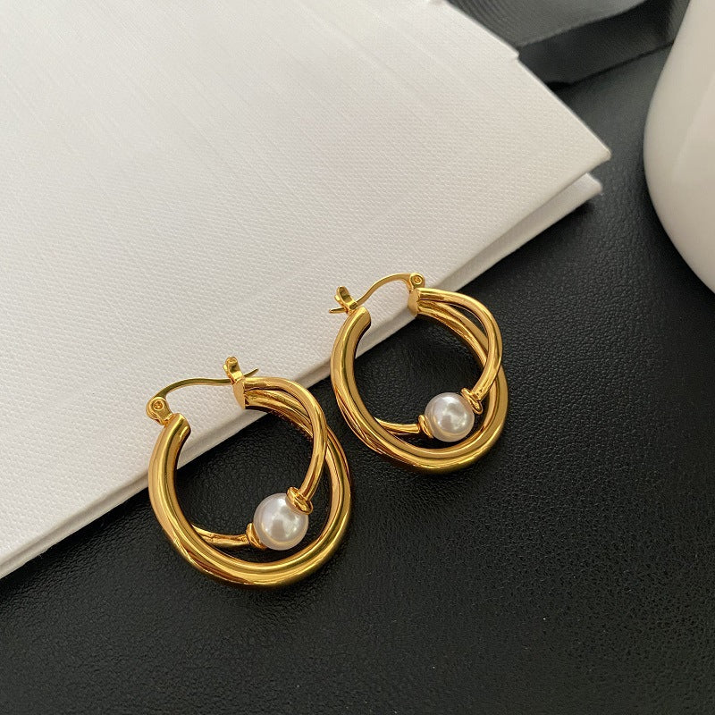 Boucles d'oreilles rétro géométriques irrégulières, style européen