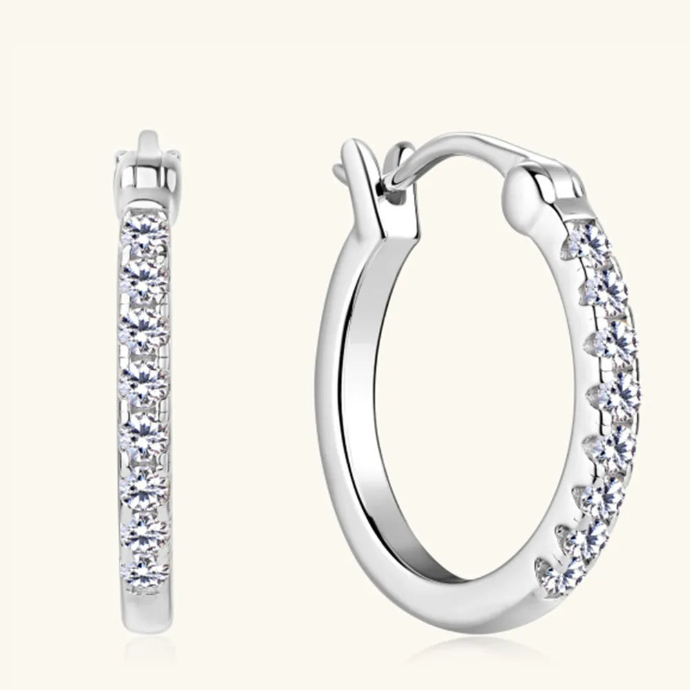 Huggies moissanite, argent 925