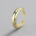Bague ouverte goutte lisse, argent