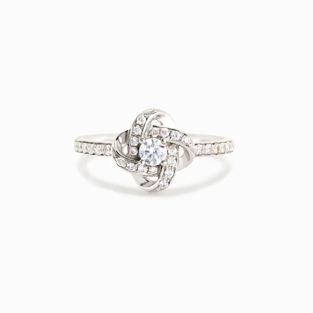 Bague zircon serti fine, argent 925