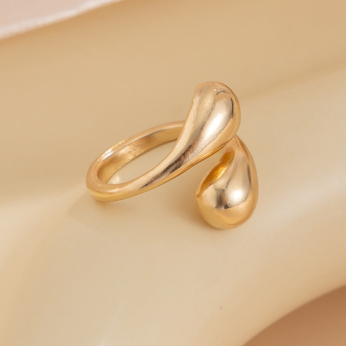 Bague double goutte ajustable, alliage