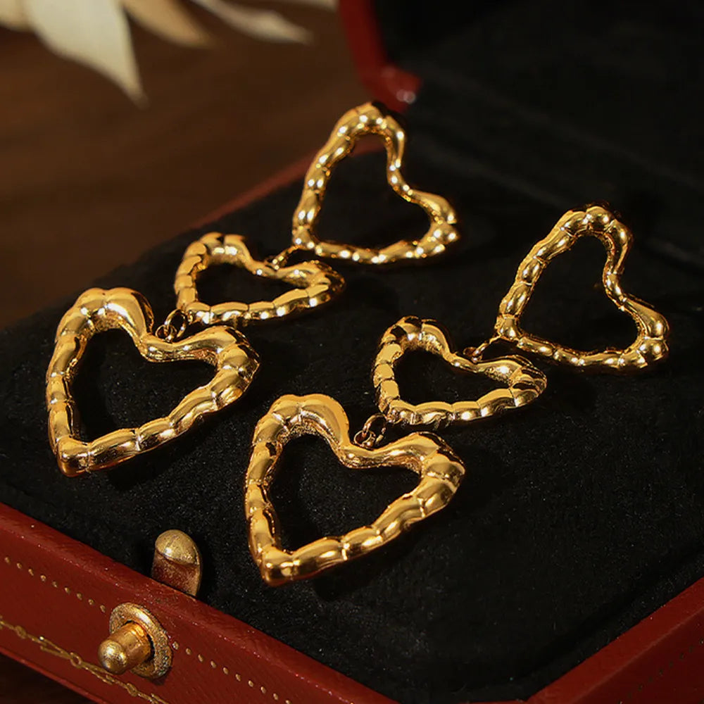 Boucles d'oreilles cœur, acier titane