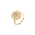 Set de bagues tournesol rotatives, zircon