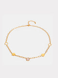 Collier fleur nacre blanche, acier inoxydable