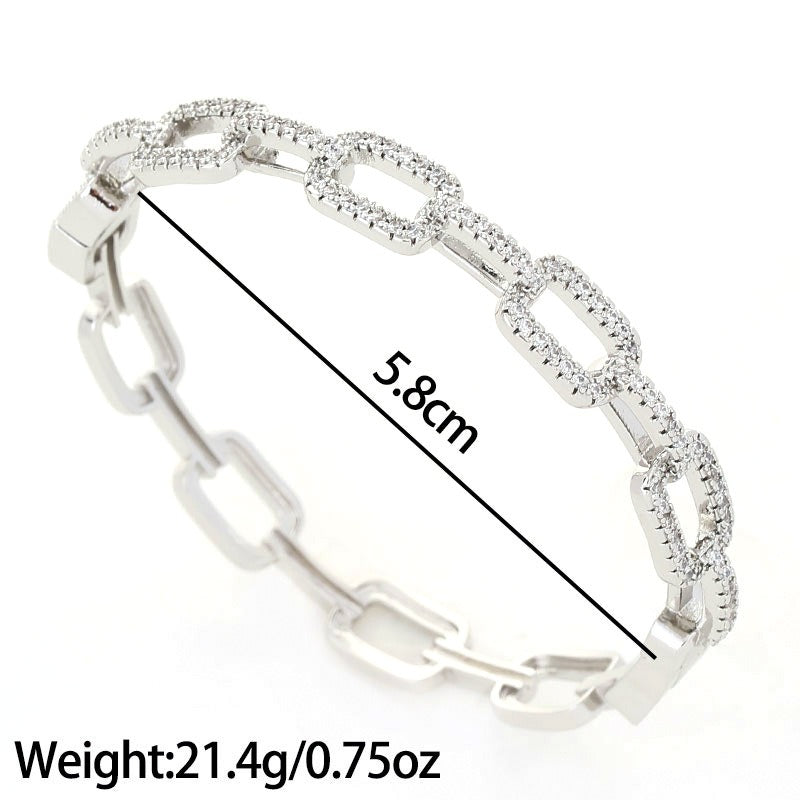 Bracelet chaîne plaqué platine, cuivre