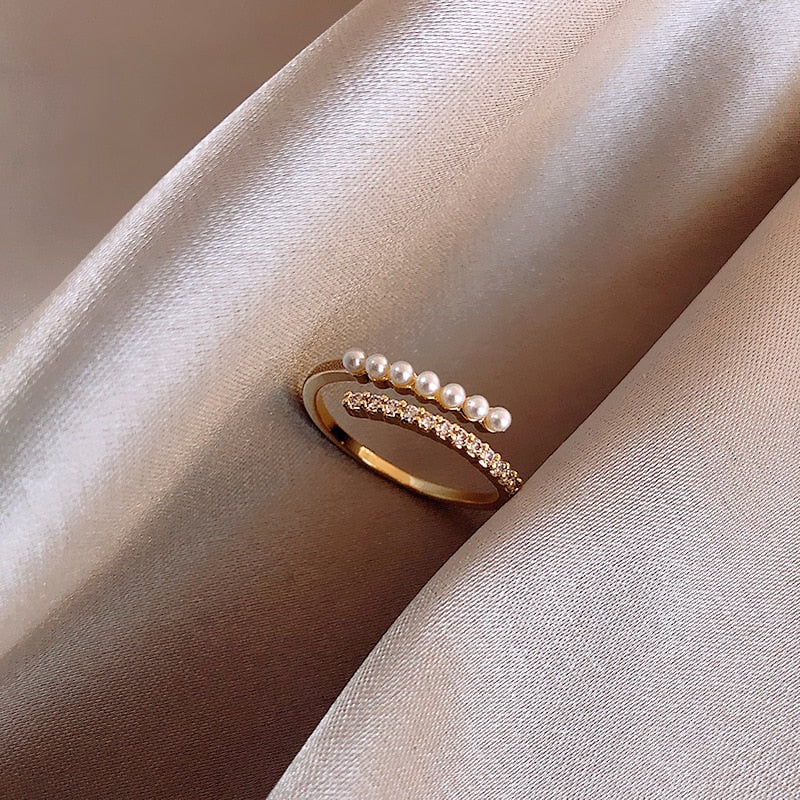 Bague perle baroque, style coréen