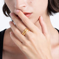 Bague spirale dorée, acier inoxydable