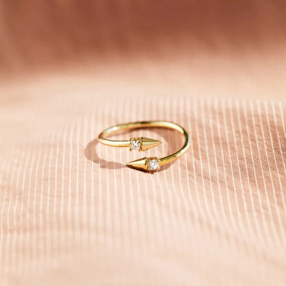 Bague croisée zircon, argent 925