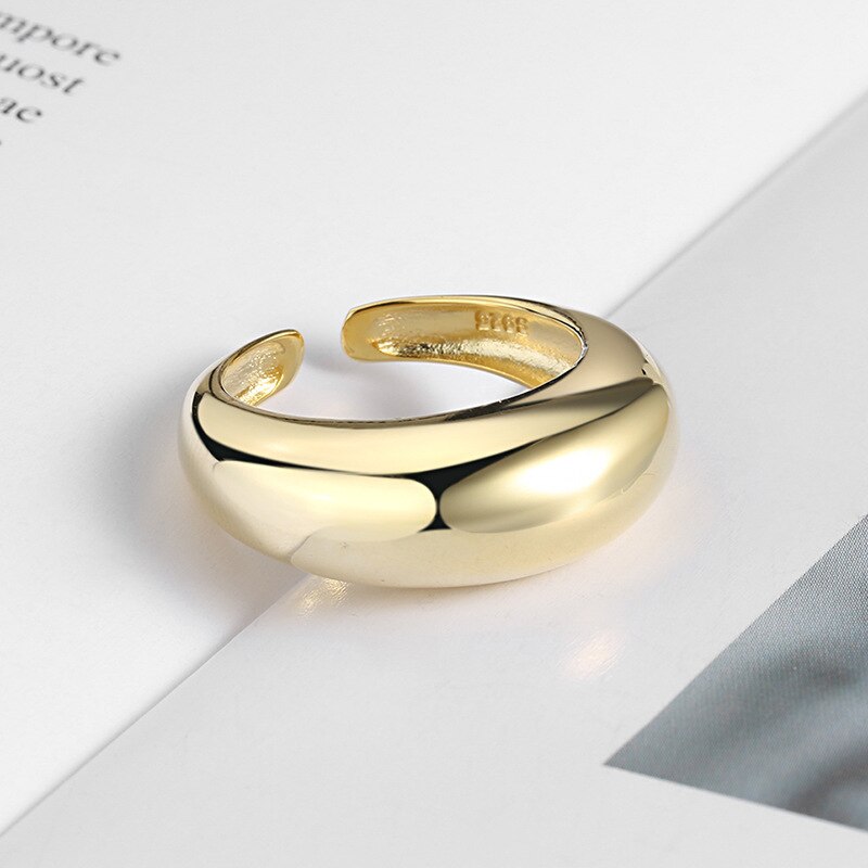 Bague ouverte arc géométrique, argent