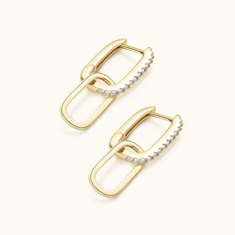 Boucles d'oreilles moissanite, argent massif 925