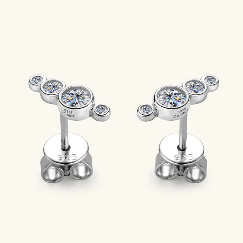 Puces d'oreilles moissanite, argent 925