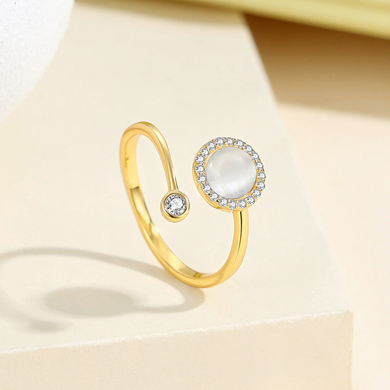 Bague ronde géométrique élégante