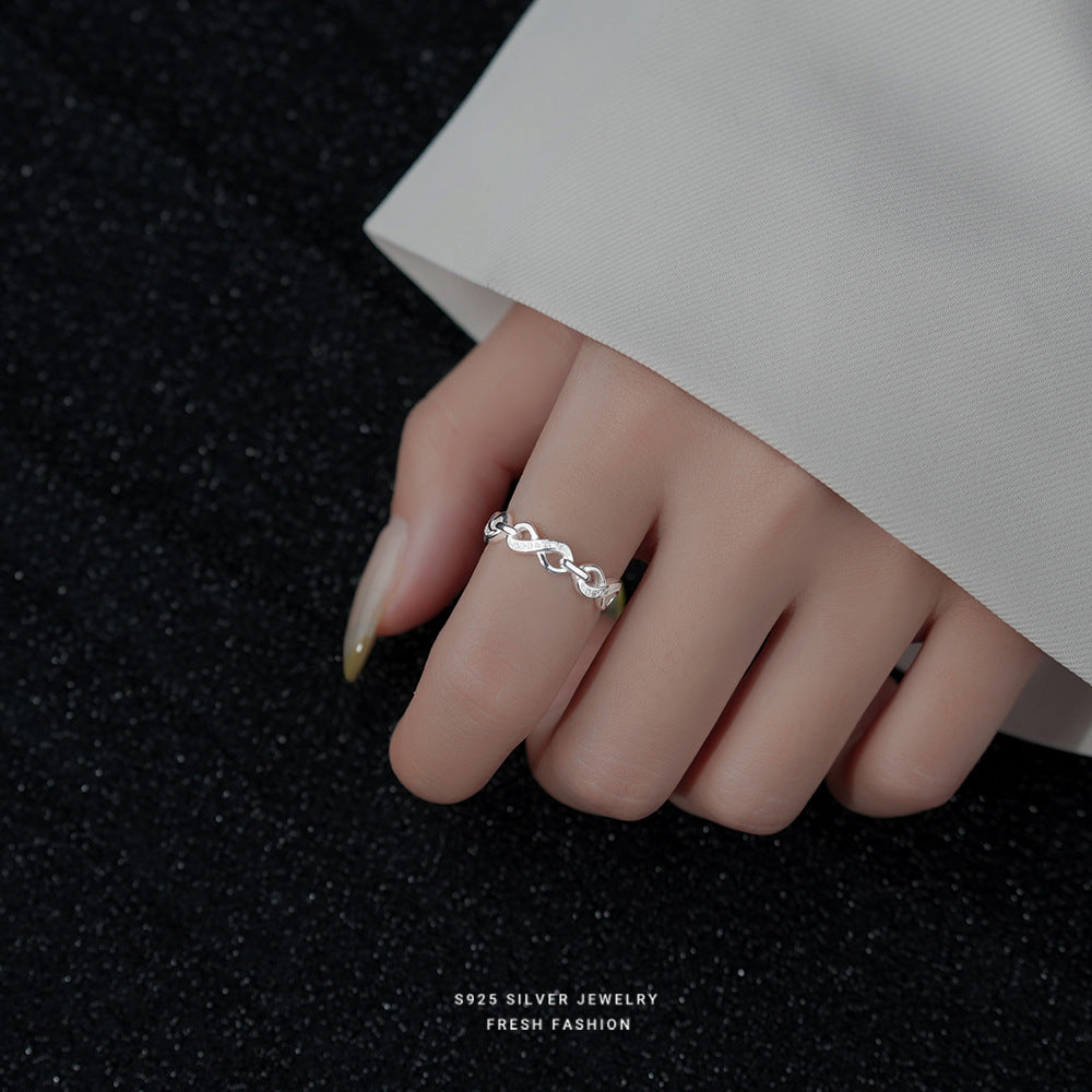 Bague chaîne "Amour Éternel", argent 925