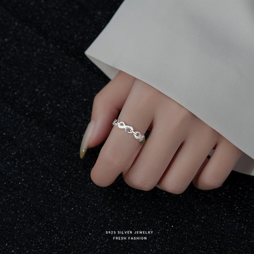 Bague chaîne "Amour Éternel", argent 925