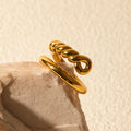 Bague croisée nœud, acier inoxydable