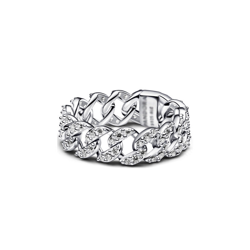Bague nœud étoilé pavé, argent 925