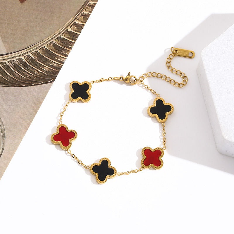 Bracelet trèfle porte-bonheur