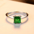 Bague émeraude zircon, argent 925