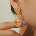 Boucles d'oreilles cœur, acier titane