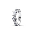 Bague nœud étoilé pavé, argent 925