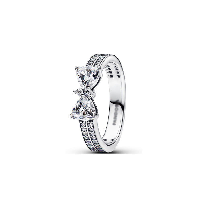 Bague nœud étoilé pavé, argent 925