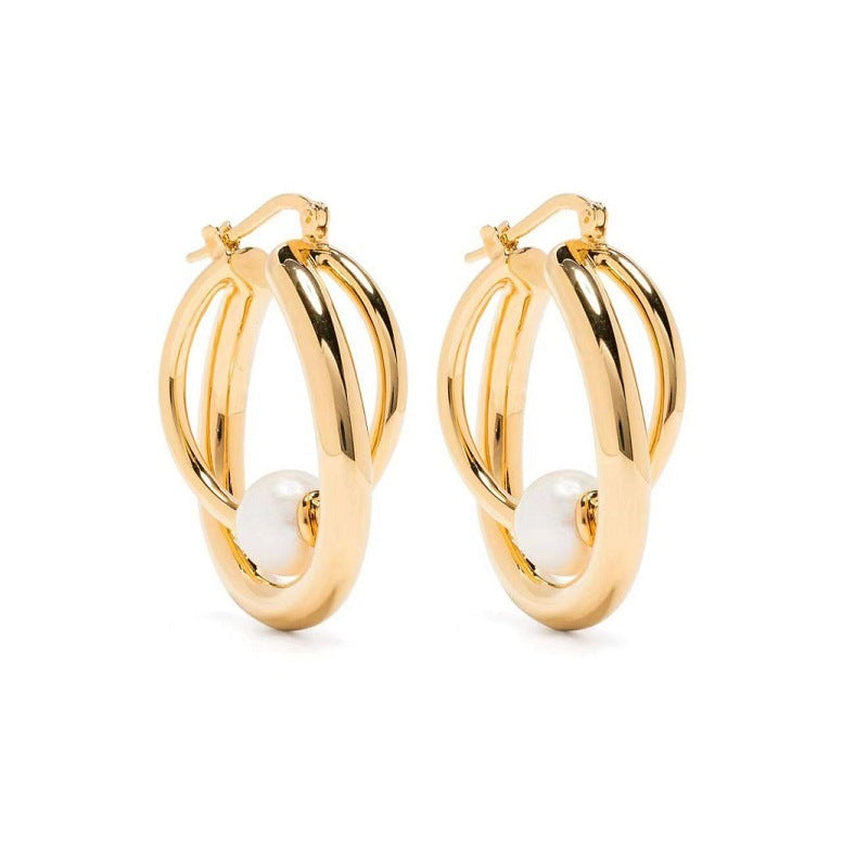 Boucles d'oreilles rétro géométriques irrégulières, style européen