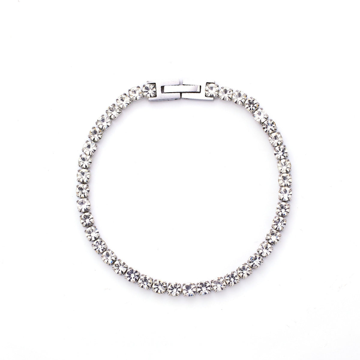 Bracelet zircon serti griffe, acier titane