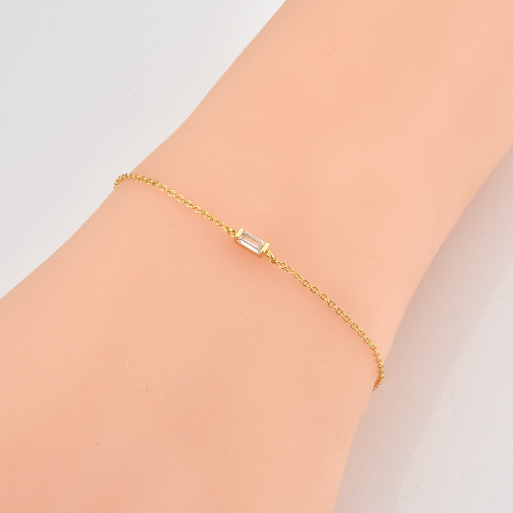 Bracelet ajustable zircon, argent 925