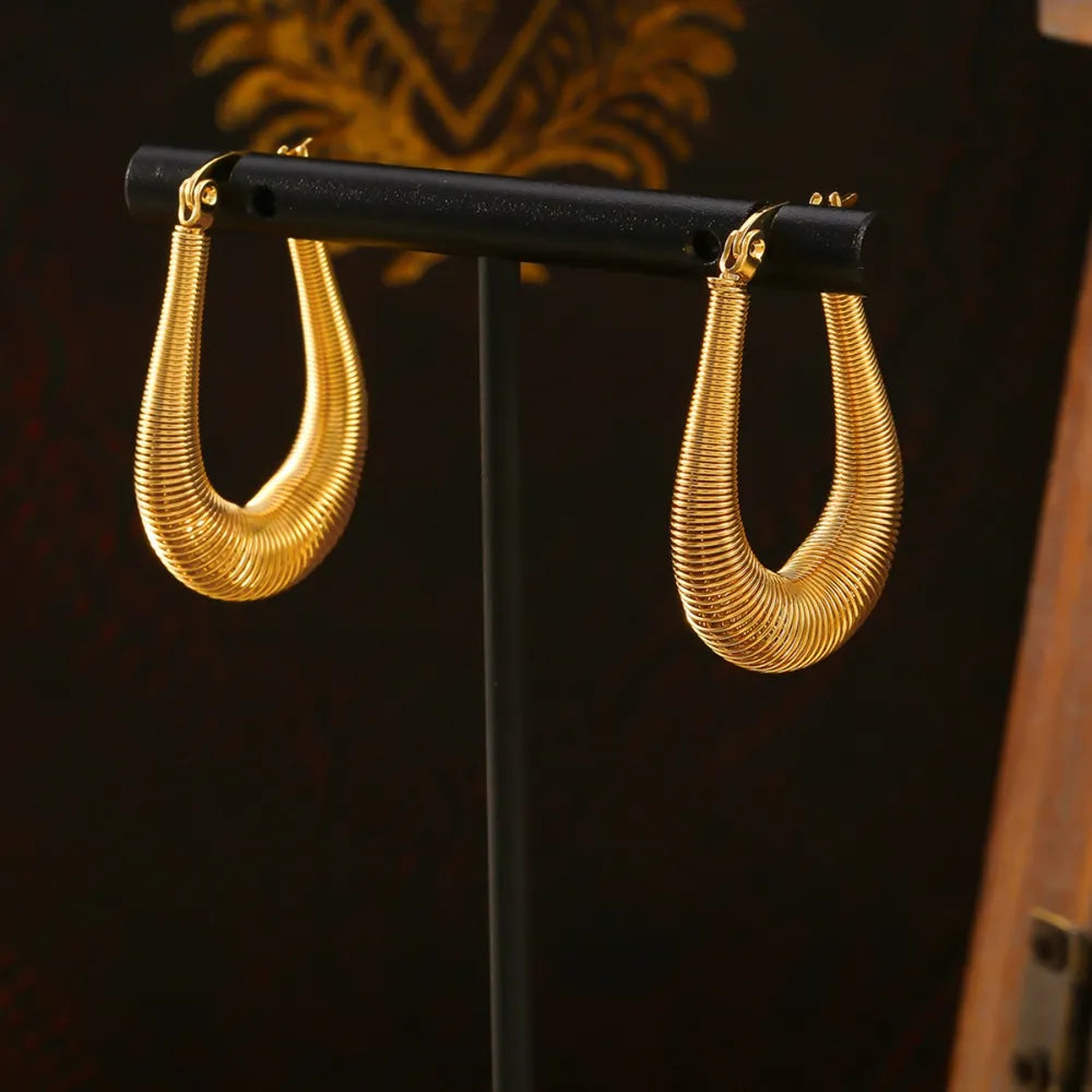Boucles d'oreilles en U, acier titane