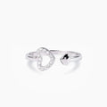 Bague ouverte cœur zircon, argent 925