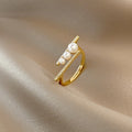 Bague perle baroque rétro, style coréen