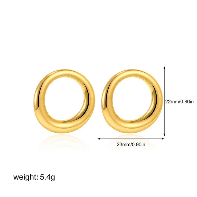 Boucles d'oreilles pendantes géométriques plaquées or, waterproof