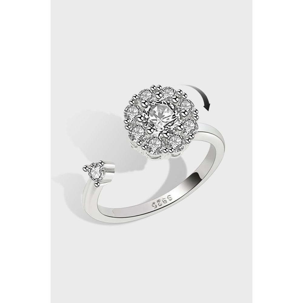 Bague ouverte rotative porte-bonheur, argent 925