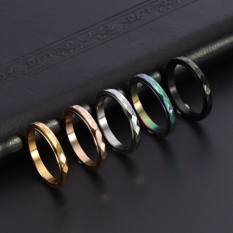 Bague rotative losange, design unique
