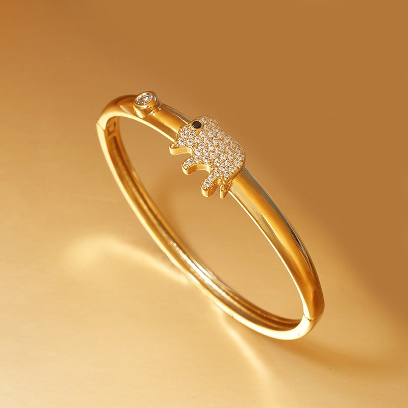 Bracelet zircon serti, style hip-hop